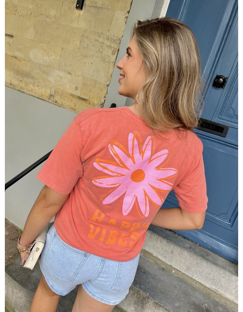 21Jewelz Happy vibes shirt - oranje