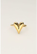 My Jewellery Minimalistische ring met statement hartje - goud