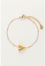 My Jewellery Armband met hartje en bolletjes - goud