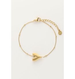 My Jewellery Armband met hartje en bolletjes - goud