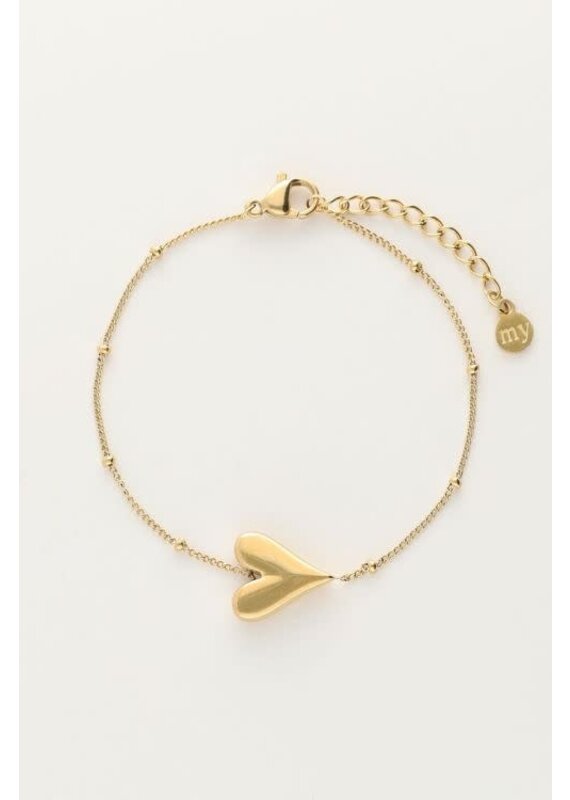 My Jewellery My Jewellery - Armband met hartje en bolletjes - goud