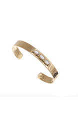 21Jewelz Brede bangle met steentjes - wit