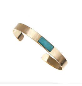 21Jewelz Brede bangle met steen - groen