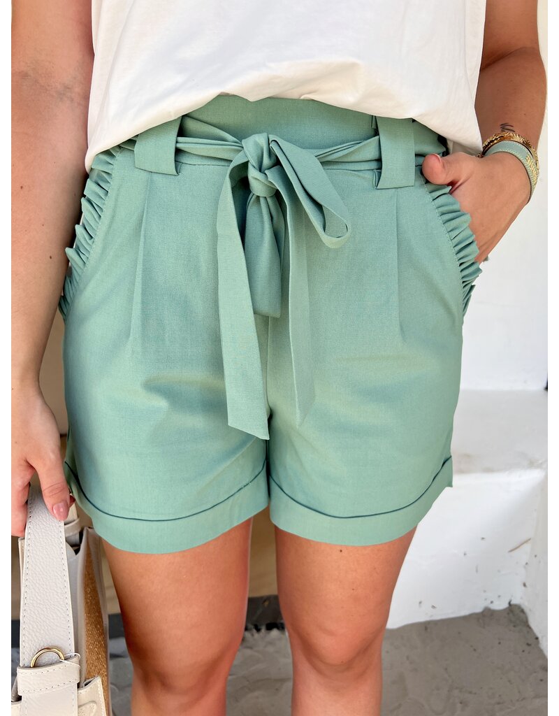 21Jewelz Short met ruffles - groen