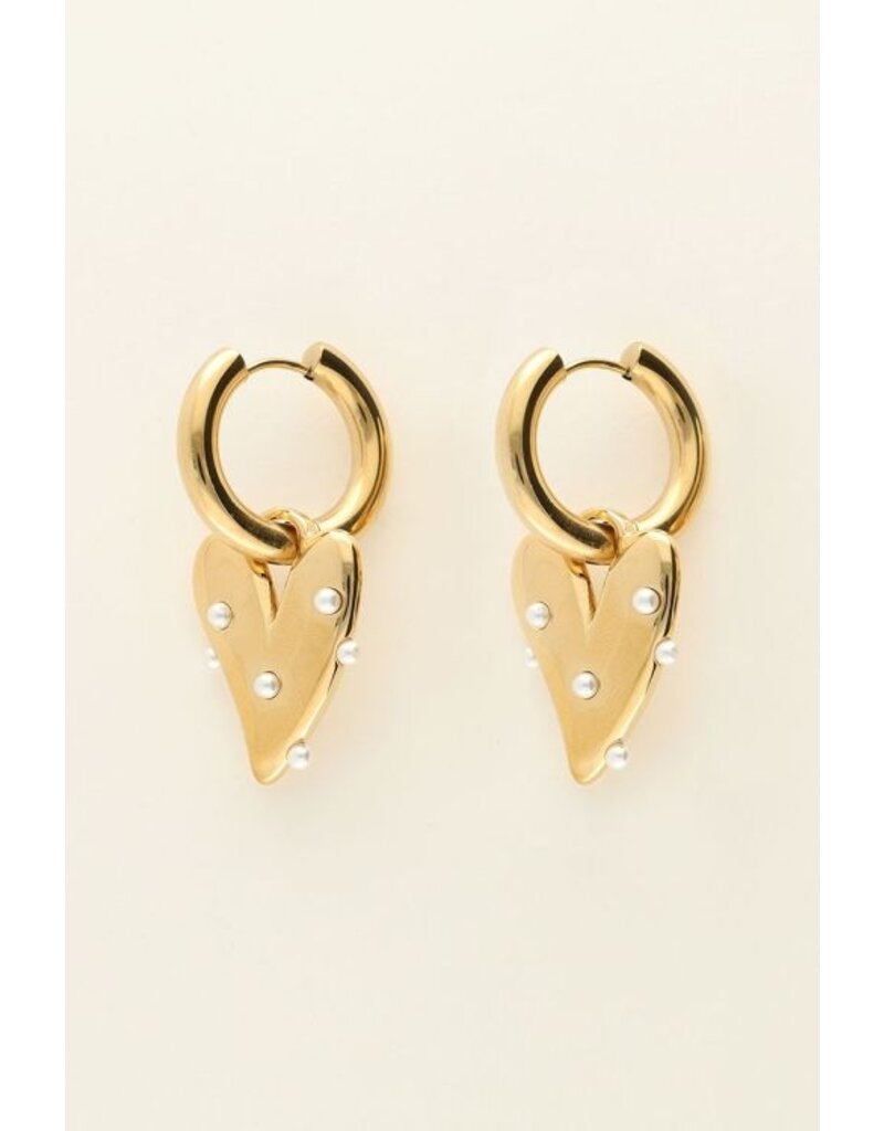My Jewellery Grote oorringen met hart en parels