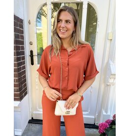 21Jewelz Casual fit blouse met korte mouwen - roest