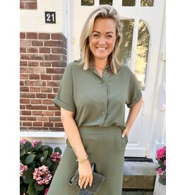 21Jewelz Casual fit blouse met korte mouwen - army