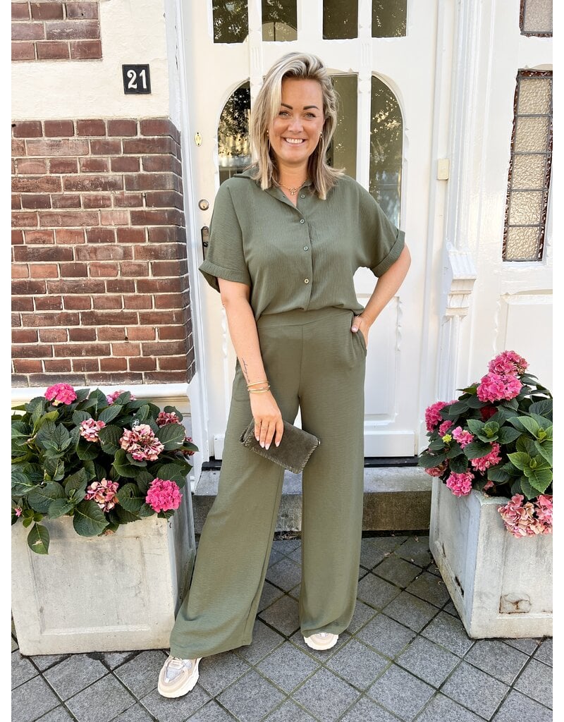 21Jewelz Casual fit blouse met korte mouwen - army