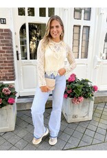 21Jewelz Kanten blouse met volant - beige