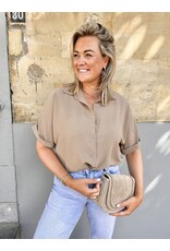 21Jewelz Casual fit blouse met korte mouwen - camel