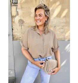 21Jewelz Casual fit blouse met korte mouwen - camel