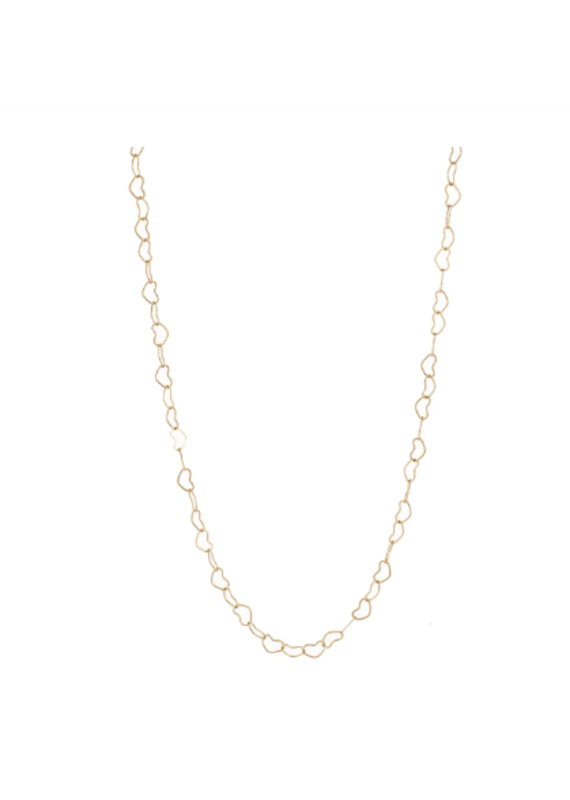 D&E - Ketting met kleine open hartjes - goud