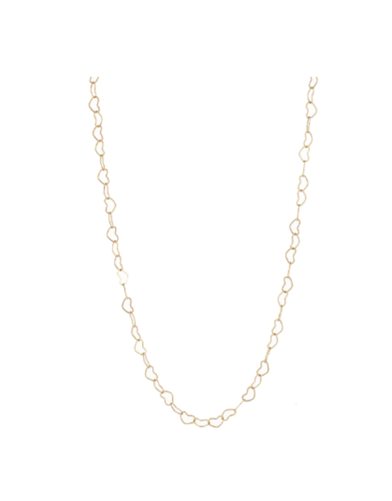 D&E - Ketting met kleine open hartjes - goud