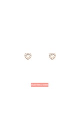 Go Dutch Label D&E - Hartjes studs met parels - goud