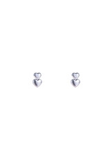 Go Dutch Label D&E - Studs met twee hartjes - zilver