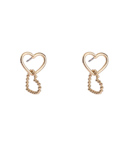 Go Dutch Label D&E - Kleine dubbele hartjes - goud