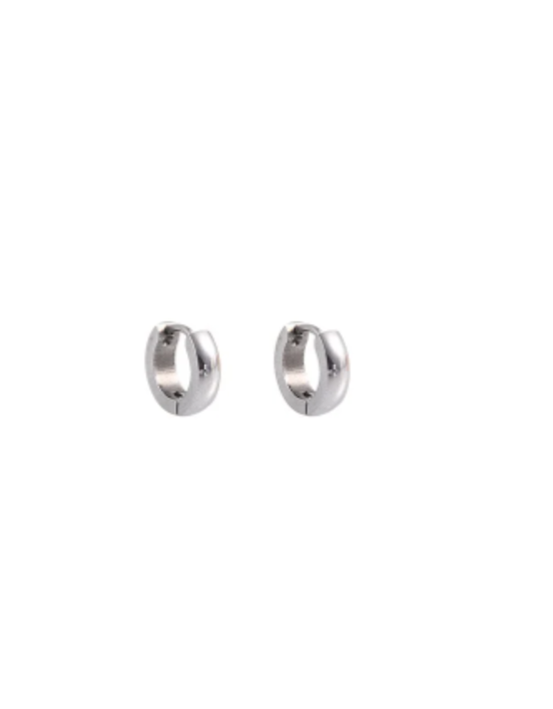 Go Dutch Label D&E - Kleine brede oorringen 11mm - zilver