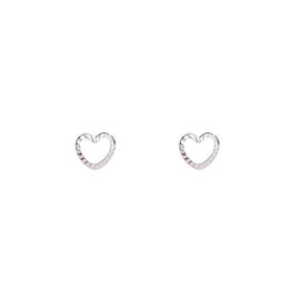 Go Dutch Label D&E - Open hart studs - zilver
