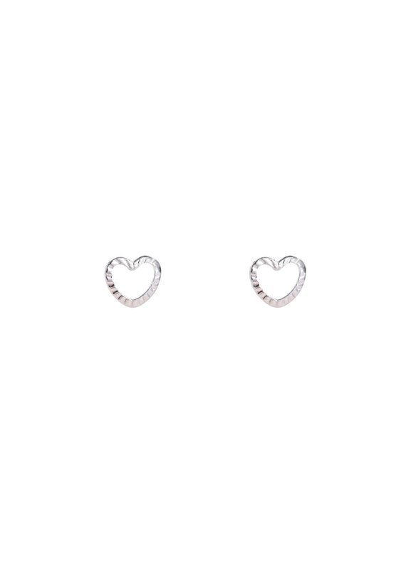 Go Dutch Label D&E - Open hart studs - zilver