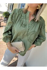 21Jewelz A-lijn blouse met knoopjes - army