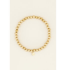 My Jewellery My Jewellery - Stretch armband stalen kralen - goud