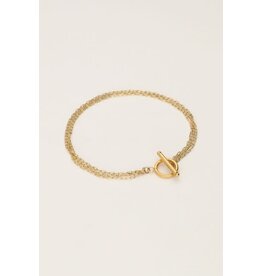 My Jewellery My Jewellery | Minimalistische armband met 4 kettinkjes en slotje - goud