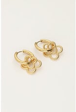 My Jewellery Oorringen met dubbele klaver - goud