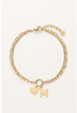 My Jewellery Initial dubbele armband met hartje - goud