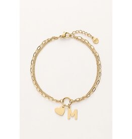 My Jewellery Initial dubbele armband met hartje - goud