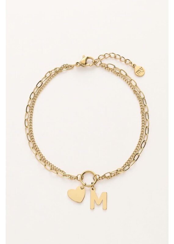 My Jewellery Initial dubbele armband met hartje - goud