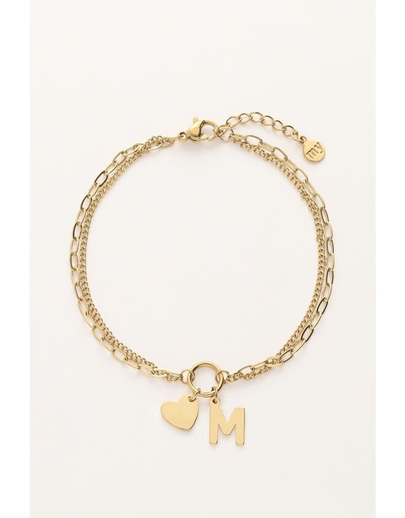 My Jewellery Initial dubbele armband met hartje - goud