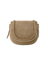 21Jewelz Ronde tas met gevlochten detail - suede beige