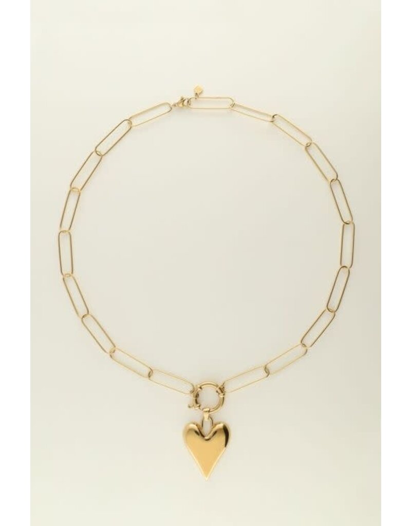 My Jewellery Schakelketting met groot hart - goud