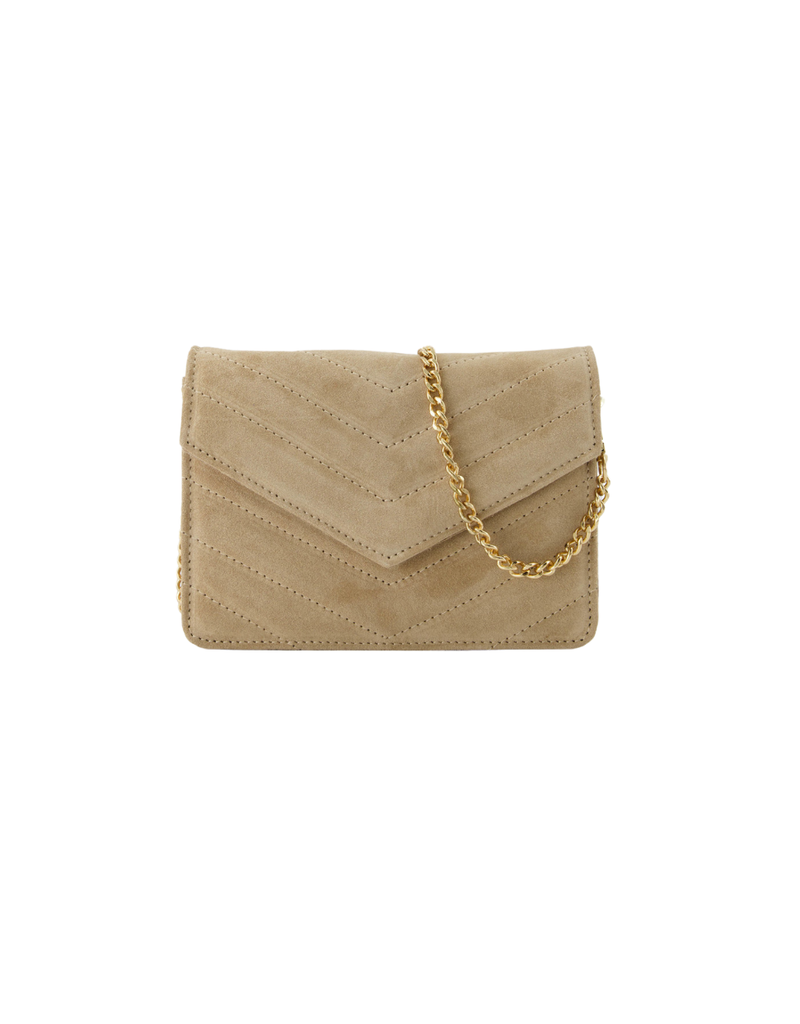 21Jewelz Tasje met gestikt patroon - suede beige