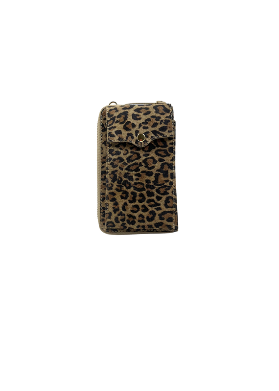 21Jewelz Telefoontasje suede panterprint