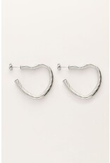My Jewellery Vintage oorringen met open hartjes - zilver