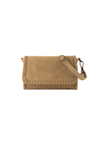 21Jewelz Suede tasje met gestikte rand - beige