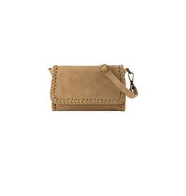 21Jewelz Suede tasje met gestikte rand - beige