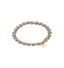 Biba Bloemen armbandje - grijs
