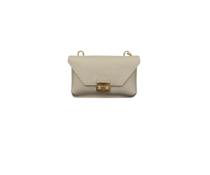 Klein tasje met gouden ketting taupe 21Jewelz