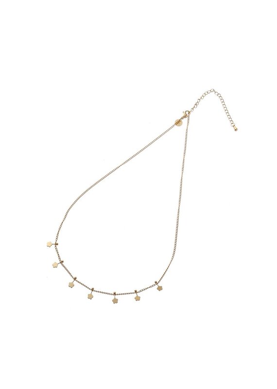 Go Dutch Label D&E - Ketting met bloemetjes - goud