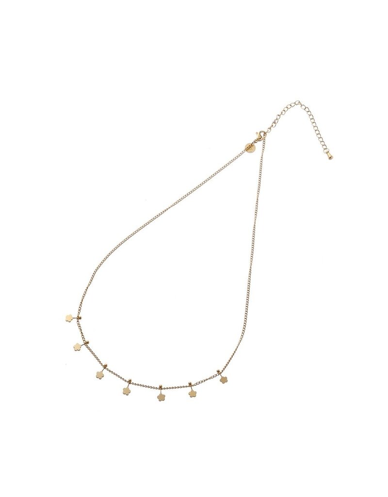 Go Dutch Label D&E - Ketting met bloemetjes - goud
