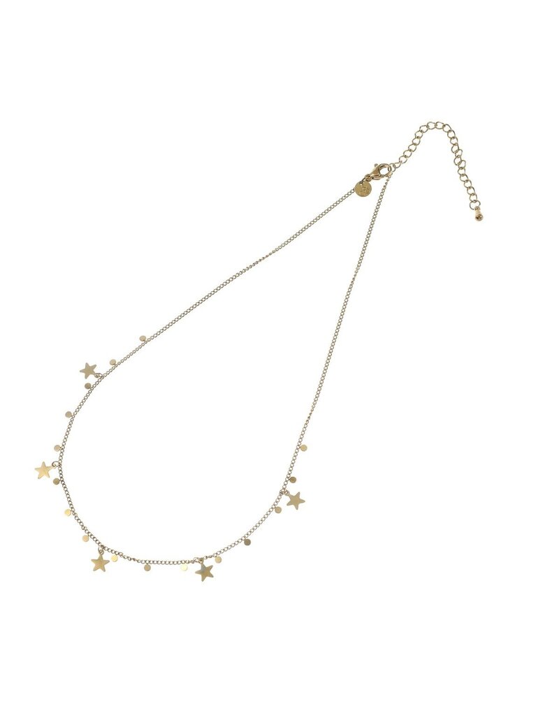 Go Dutch Label D&E - Ketting met sterretjes en kleine muntjes - goud