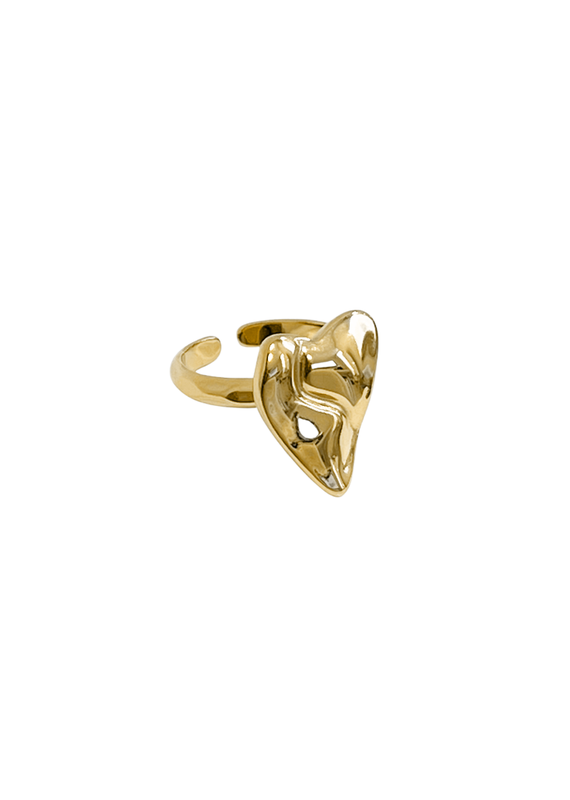 21Jewelz Hartjes ring met textuur