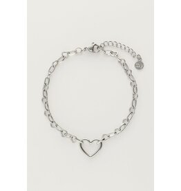 My Jewellery My Jewellery - Armband met klein open hart - zilver