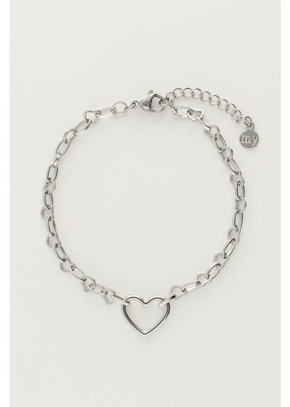 My Jewellery My Jewellery - Armband met klein open hart - zilver