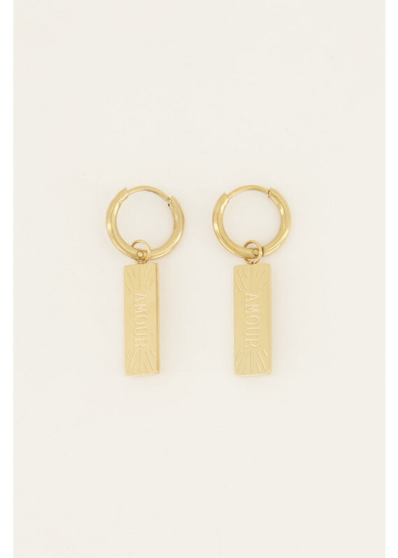 My Jewellery My Jewellery - Oorringen met amour bedel - goud