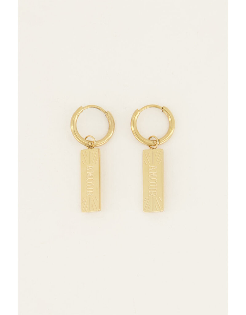 My Jewellery My Jewellery - Oorringen met amour bedel - goud