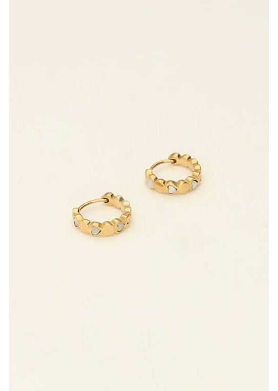 My Jewellery My Jewellery - Kleine oorringen met hartjes - goud