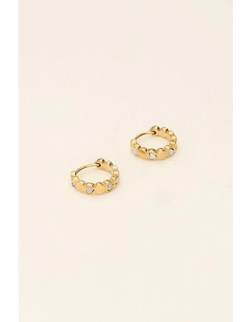 My Jewellery My Jewellery - Kleine oorringen met hartjes - goud